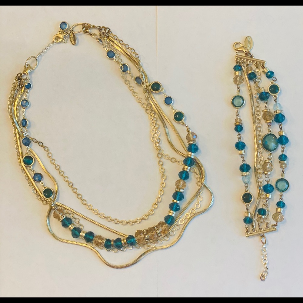 Customizable Gold & Turquoise Necklace & Bracelet